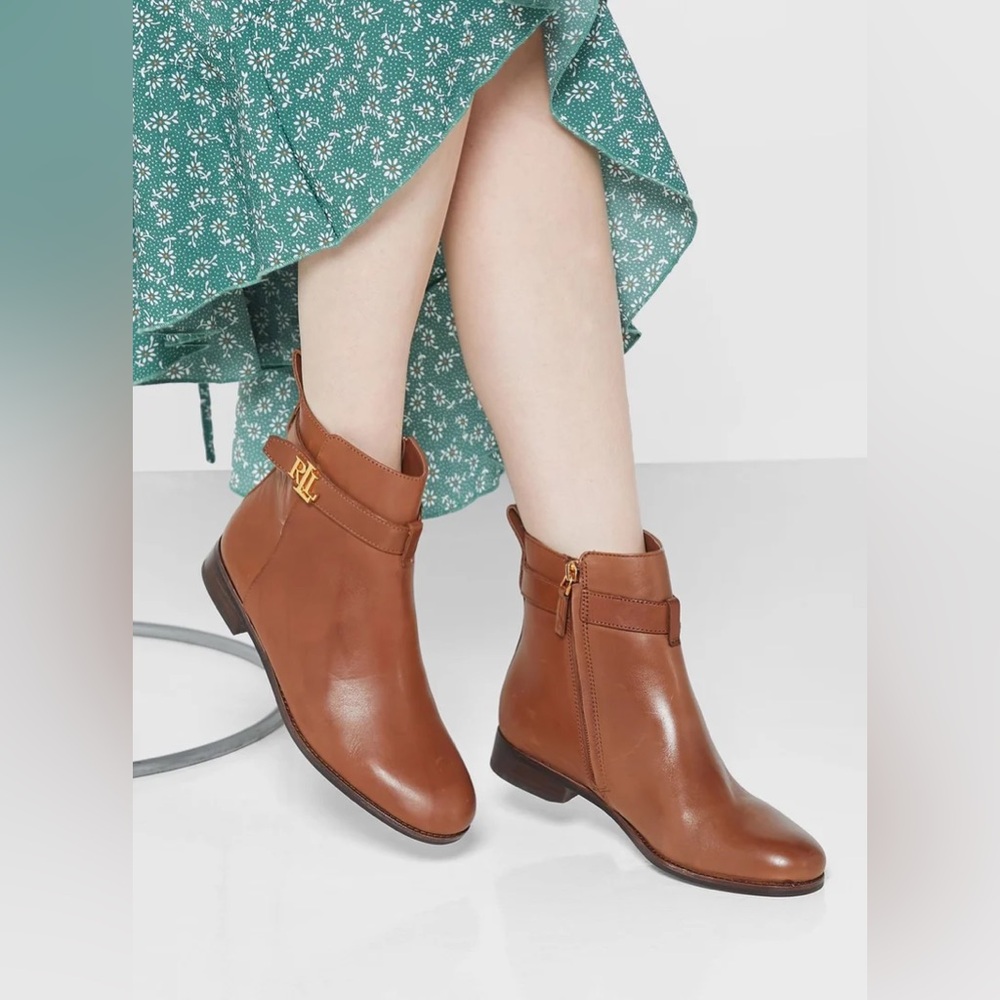 Lauren Ralph Lauren Briele Brown Leather Boots  US 9.5 B - Picture 2 of 16